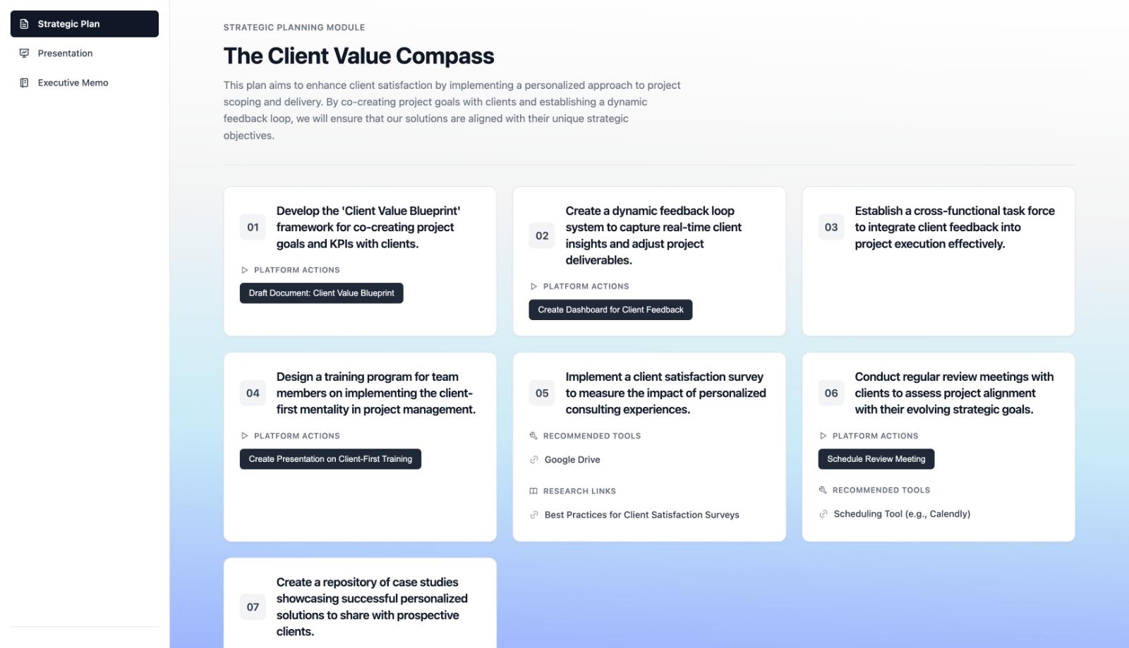 Consulting framework strategy
