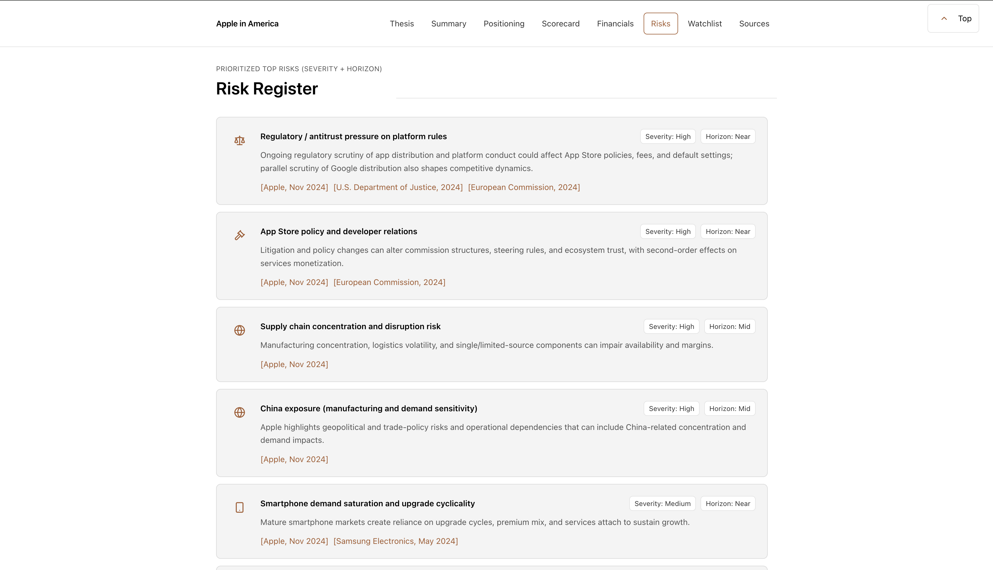 Account planning example for company analysis